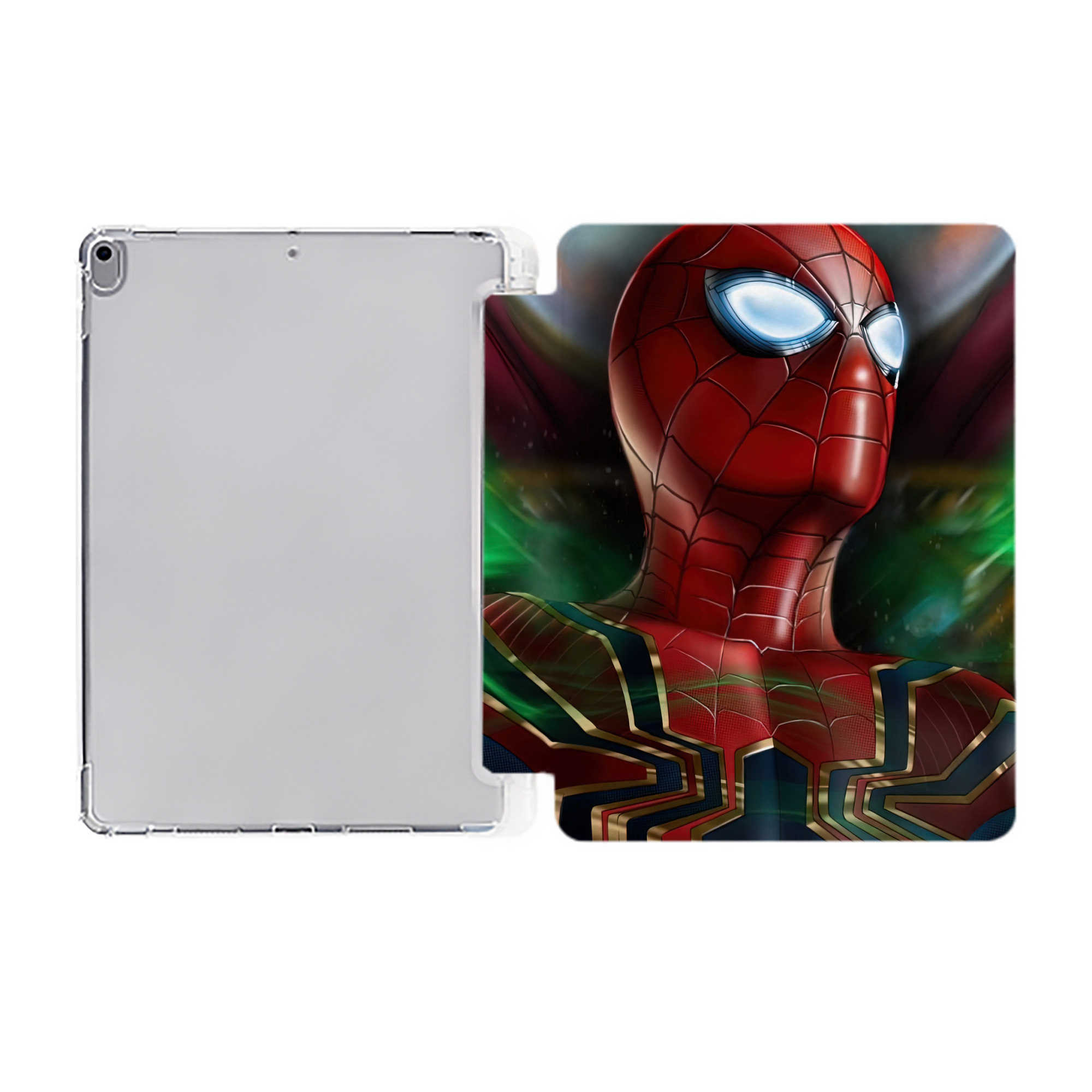（画像用） Spider Man スパイダーマン IPad ケース ペン収納付き 三つ折りスタンド PUレザー×シリコン 対応機種9.5/10.5/10.9インチ